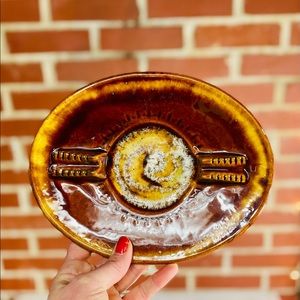 Vintage USA Stoneware Pottery Ashtray